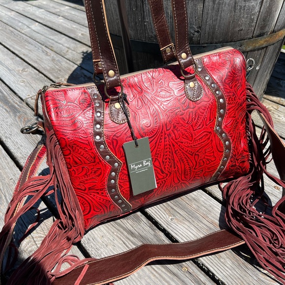Myra Bag Handbags - 🌶RED HOT NEW RELEASE MyRa Bag  Embossed Leather Western Cowgirl Rodeo fringe